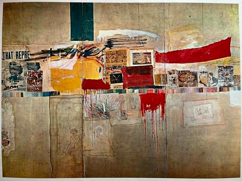 ROBERT RAUSCHENBERG AMERICAN LARGE OFFSET PRINT «REBUS 1955» C 1980