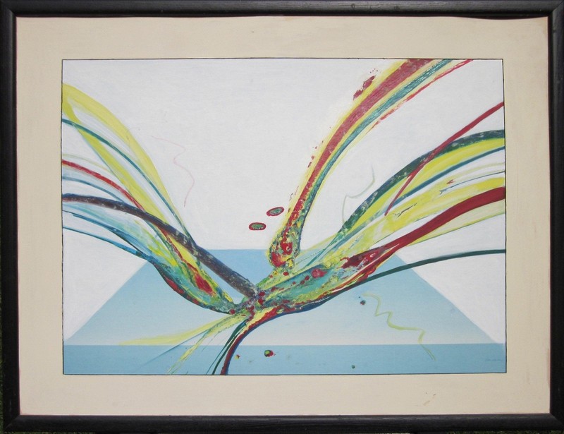 Elba Alvarez, Untitled – Primary Action, Gouache and Mixed Media on Paper, signe