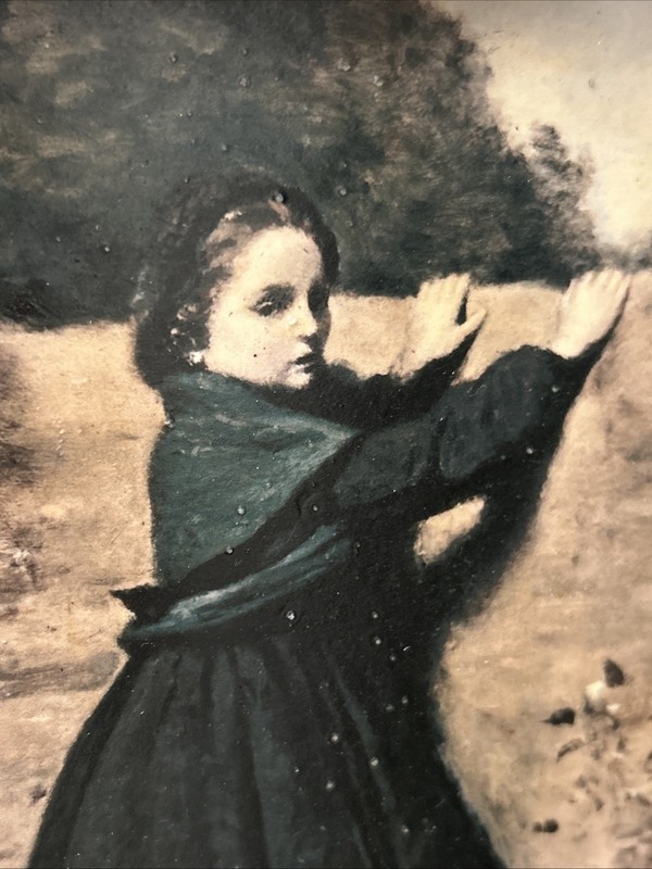 9x6” Dark Moody Art Print Of Camille Corot's "The Curious Little Girl” NO GLASS gallery