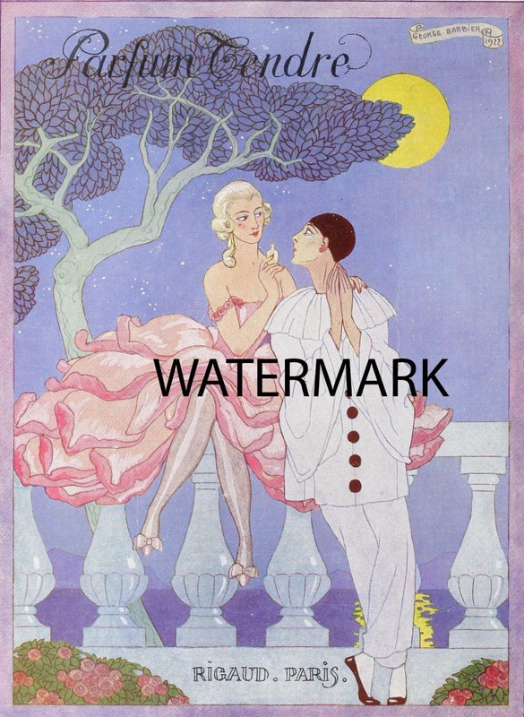 George Barbier Fashion – Parfum Tendre Parfums Rigaud 1922 – REPRODUCTION
