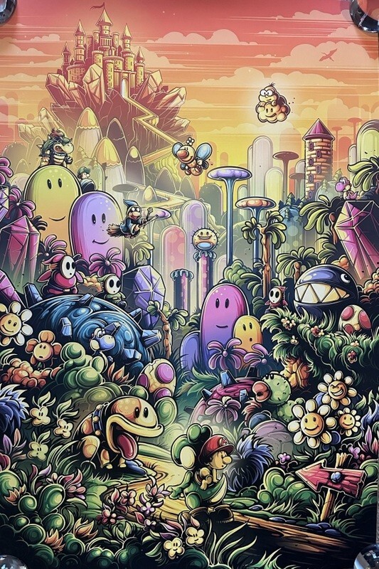 x/100 Signed Dan Mumford Giclee Print Yoshi’s Island Video Game Art Mario +