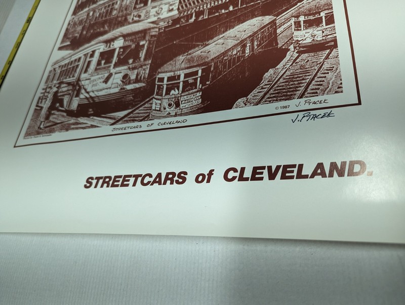 Street Cars of Cleveland Photo Print Signed by J. Ptacek Artist 12" x 18" 1987 gallery