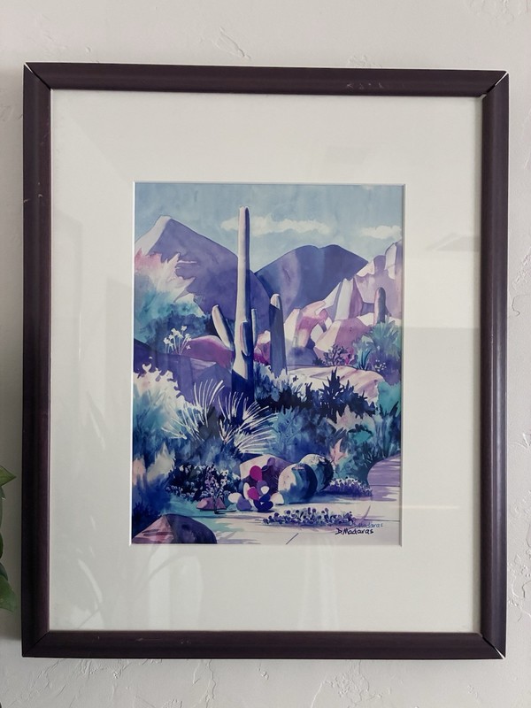 Diana Madaras Signed Framed Southwest Desert Saguaro Print Madaras Gallery AZ