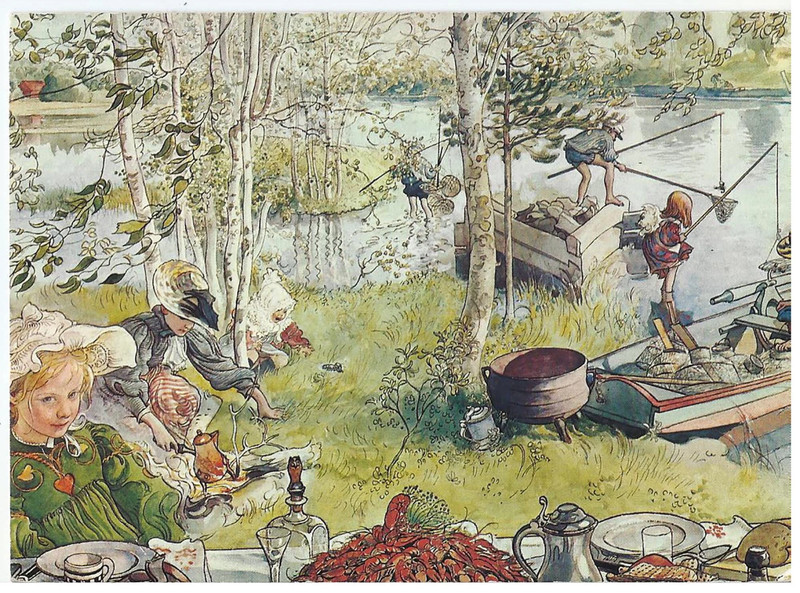 Carl Larsson : Catching Crayfish : Archival Quality Art Print
