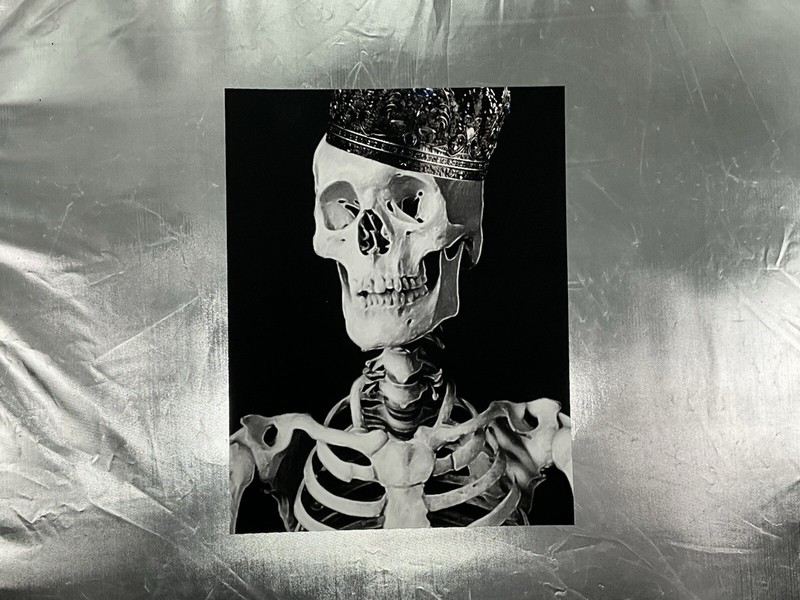 Skull With Crown Wall Art Print - Skeleton Decor 13”x19” Matte gallery