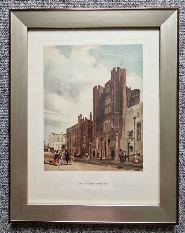 Vintage Print St James’s Palace London Mid 20th Century Framed 50x40cm