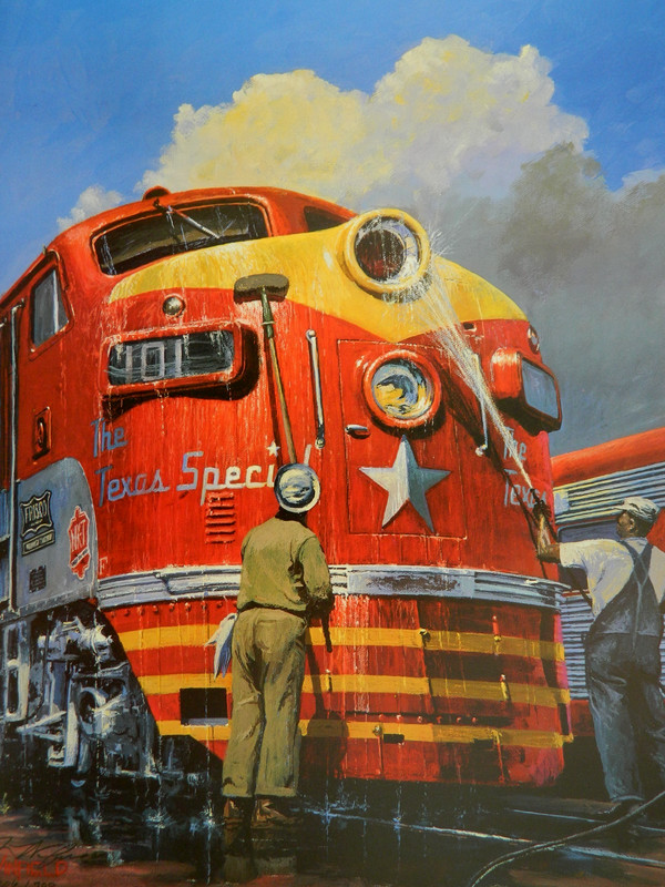 Railroad Art,Winfield,Katy,18X24″Washing Miss Katy»,s/n, (5301)
