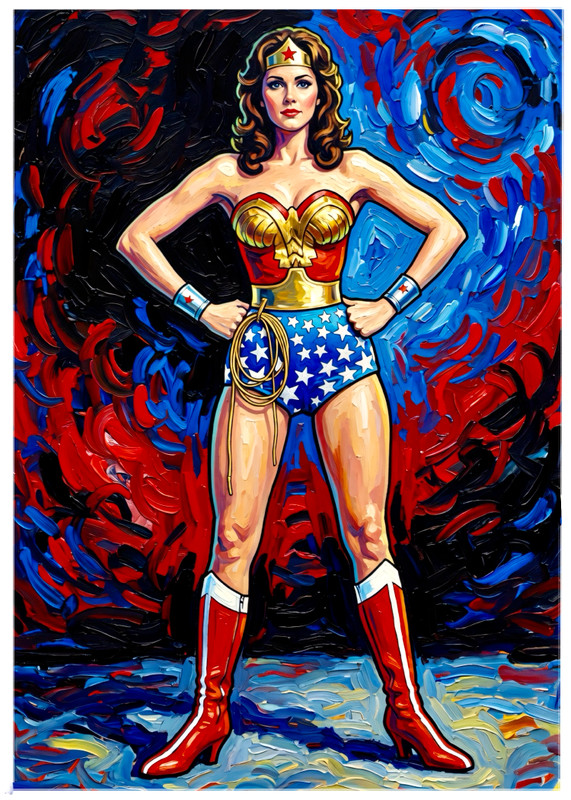 WONDER WOMAN * Fun Novelty * SUPERHERO * Illustrated Art Card * 4×6