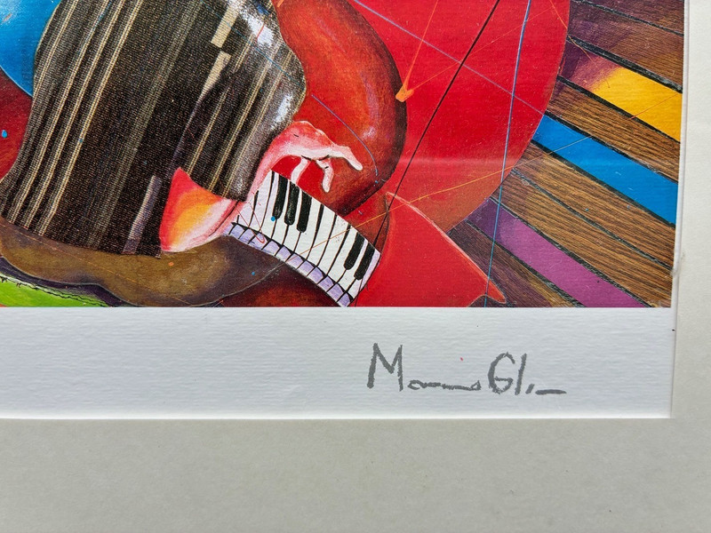 Marcus Glen 'Love That Jazz' Seriolithograph COA Signed in Plate Mat Gold Frame gallery