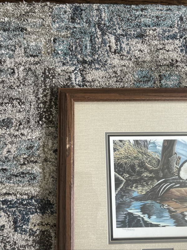 Framed 18 x 15.5 1993 Canada Hooded Merganser Signed Print & Stamp Ken Ferris gallery