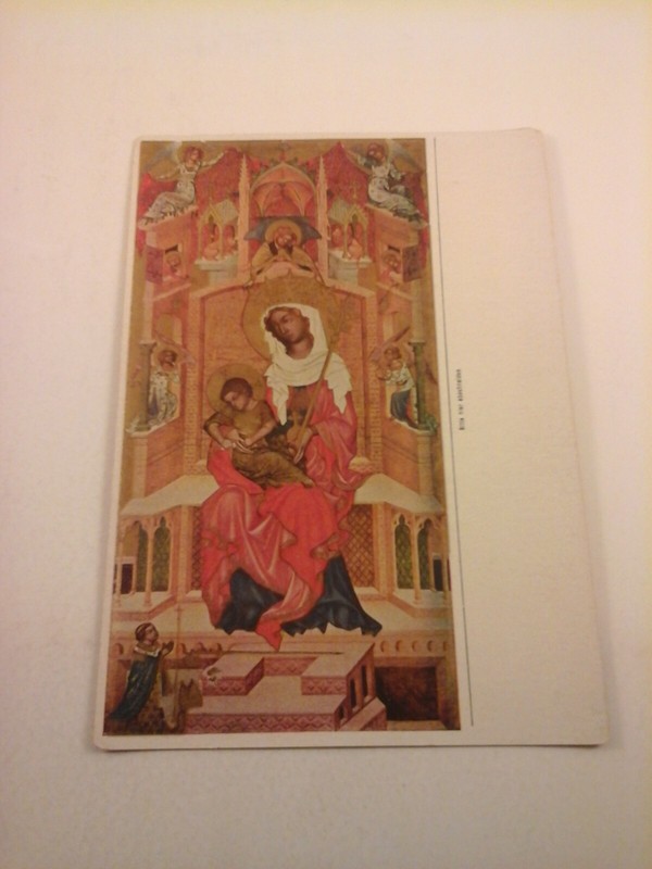 Vtg 5x7 Art PRINT Gothic & early Renaissance Paintings - Glatzer Mother of God