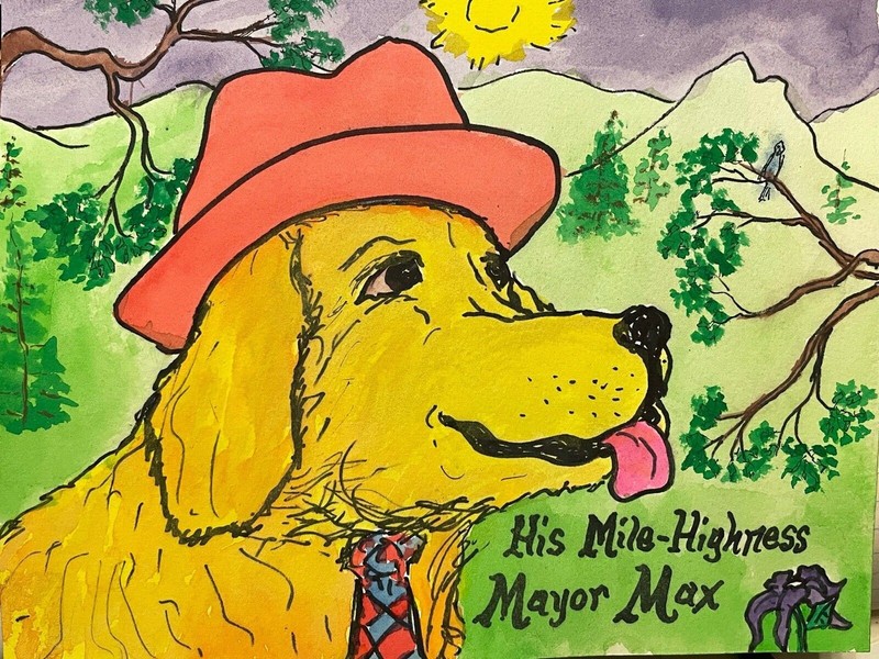 5x7 Cartoon print, Sebastian Vale, double sided 2 in 1 Mayor Max Unicorn rainbow gallery