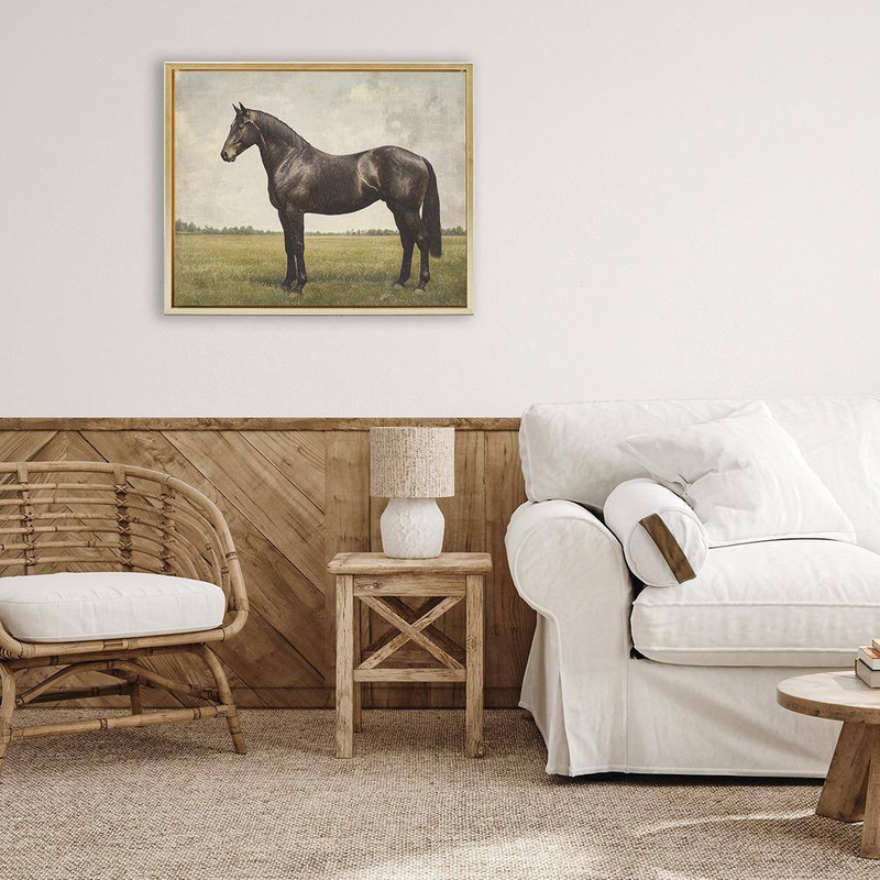 Espresso Horse Portrait by Petal Prints Design 1 Piece Gold Floater Frame Animal gallery