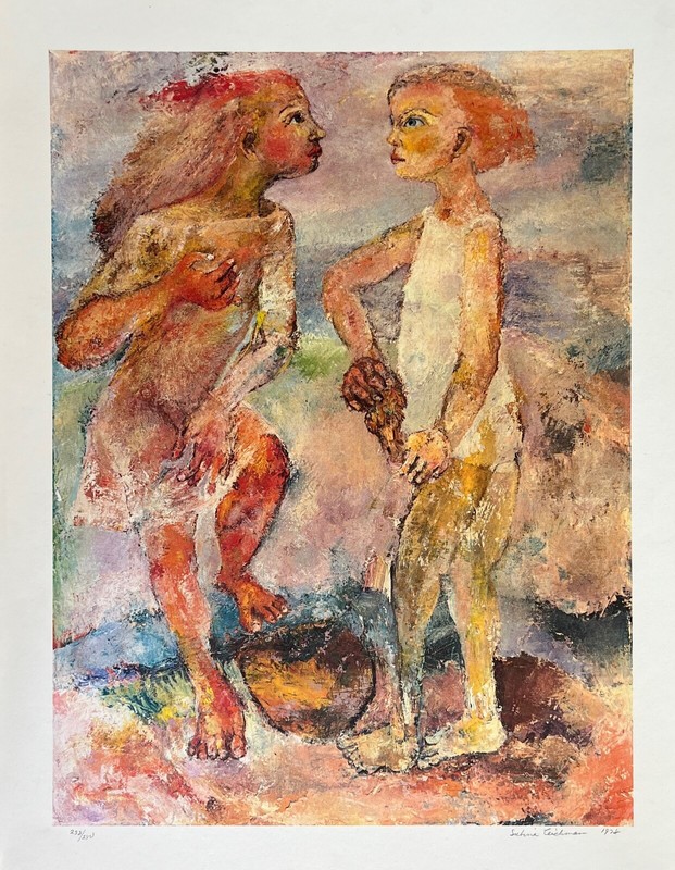 Sabina Teichman BEACH COMBERS Hand Signed Limited Edition Fine Art Lithograph