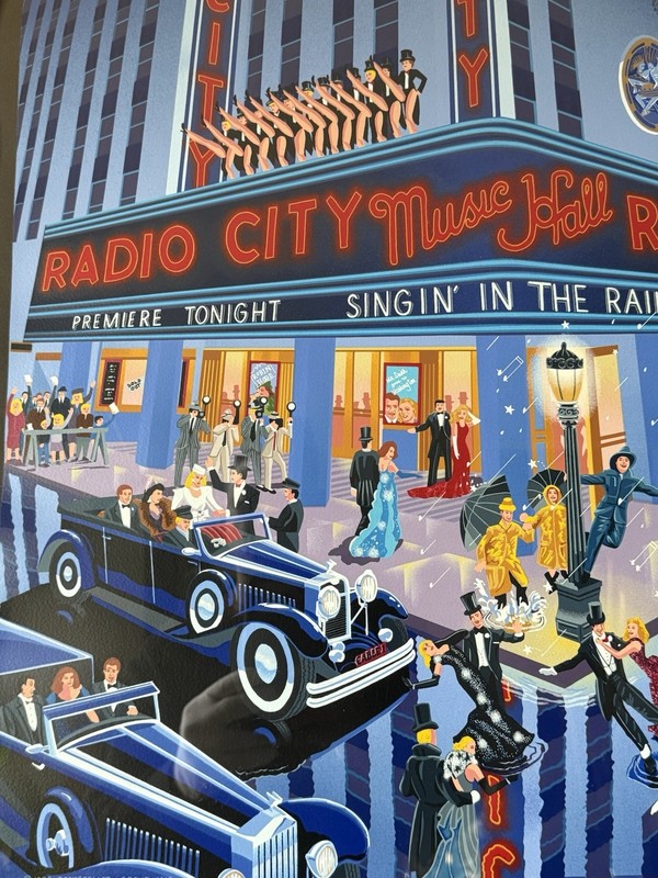 MELANIE TAYLOR KENT VINTAGE RADIO CITY MUSIC HALL ART DECO DANCE SERIGRAPH 1989 gallery