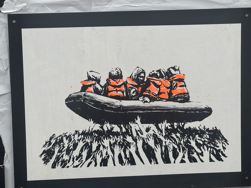 Banksy Glastonbury 2025 Screen Print Migrant Boat Poster 50x70cm Rare IDLES NEW gallery