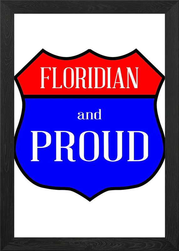 Floridian And Proud Framed Wall Art Poster Canvas Print Picture