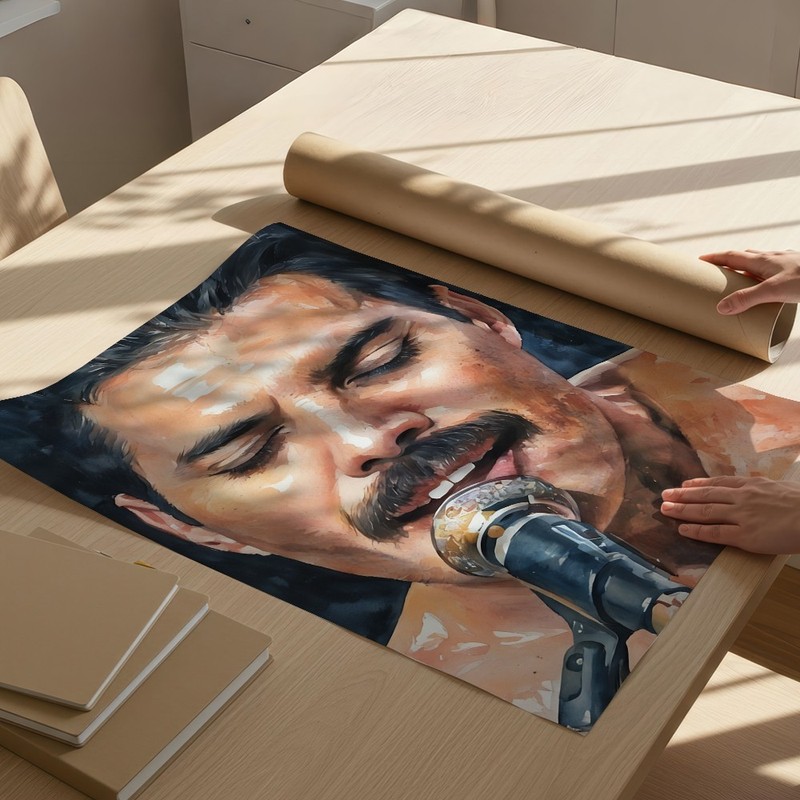 Freddie Mercury Music Icon A3 Artwork Print 70s 80s Rock Queen Poster Wall Art gallery