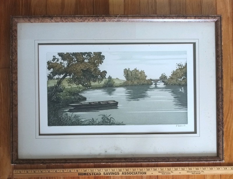 RARE Roger Hebbelinck pencil Signed 38/300 22X14″ print circa 7/4/1980 . fa