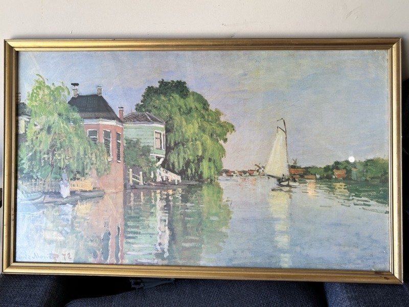 Vintage Claude Monet Landscape Print Framed Art Made in Brazil 11×14 Decor