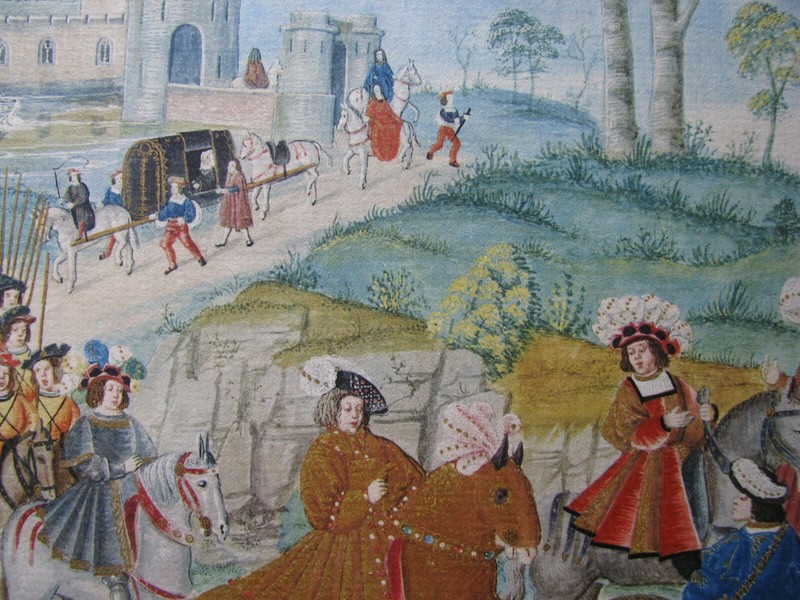 1920s FLEMISH MINIATURE Chromo-Lithograph EMPEROR CHARLES V BRUGES 1515 antique gallery