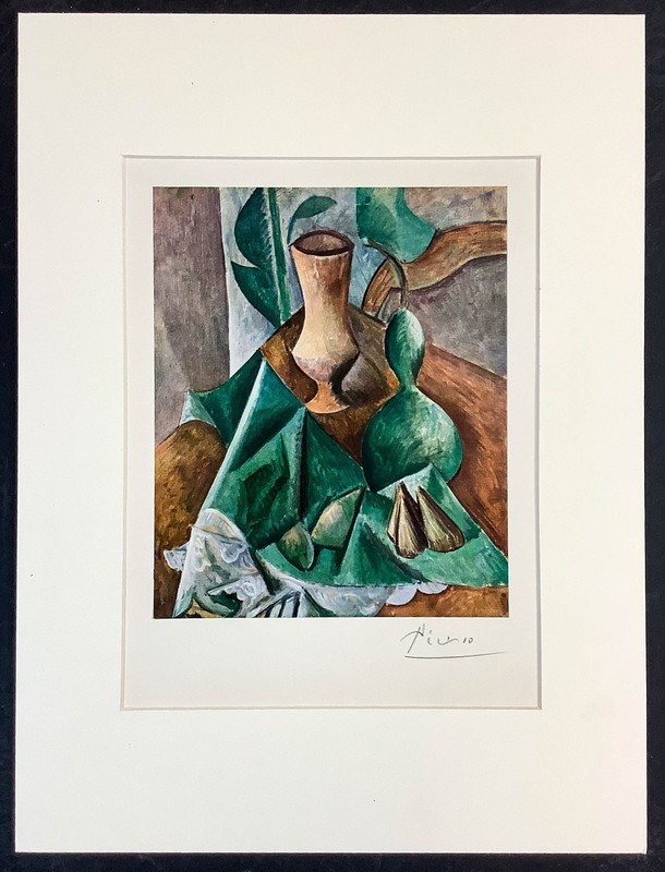 Picasso 62 Year old signed Tipped-In Plate Lithograph – 12×16 Matted Frame Ready