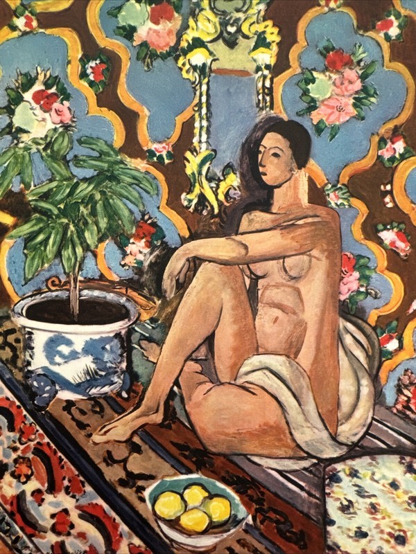 Henri Matisse,Decorative Figure On Flowery Back Offs.Lithograph 1939,Platesigned