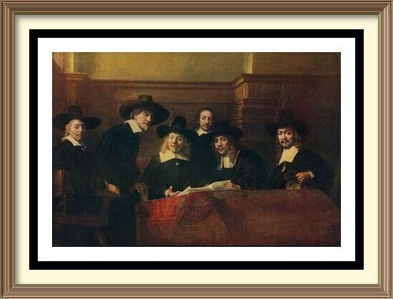 Original c1912 Antique Rembrandt van Rijn Art Print SYNDICS OF THE DRAPERS GUILD
