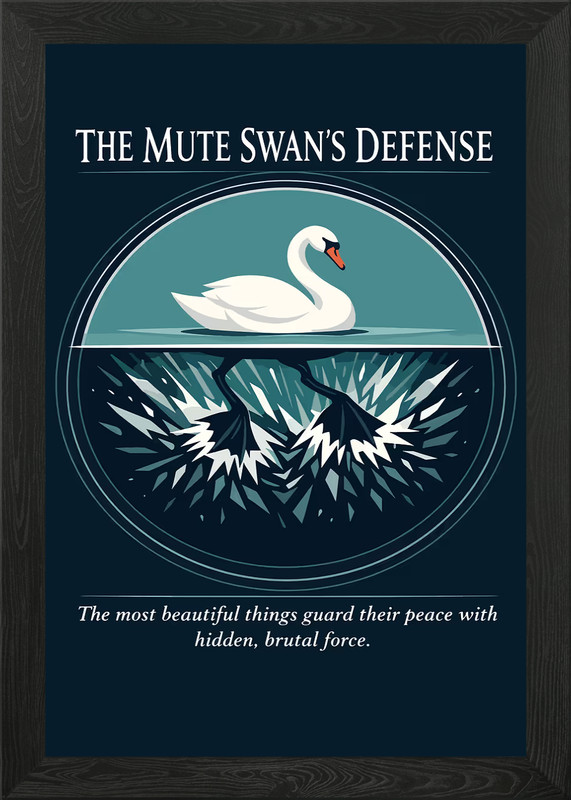 The Mute Swan’s Defense Framed Wall Art Poster Canvas Print Picture