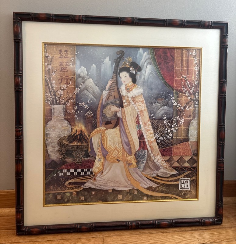 LTD Lena Liu “ Fireside Solitude” Litho 1064/1950 26″x 26″ Image SIGNED & COA