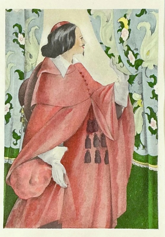 Art Deco Cardinal Brunelleschi Original Pochoir, 1948 Matted 8 x 10 Renson Fils