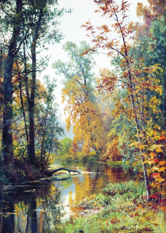 Autumn landscape. Park in Pavlovsk by Ivan Ivanovich Shishkin