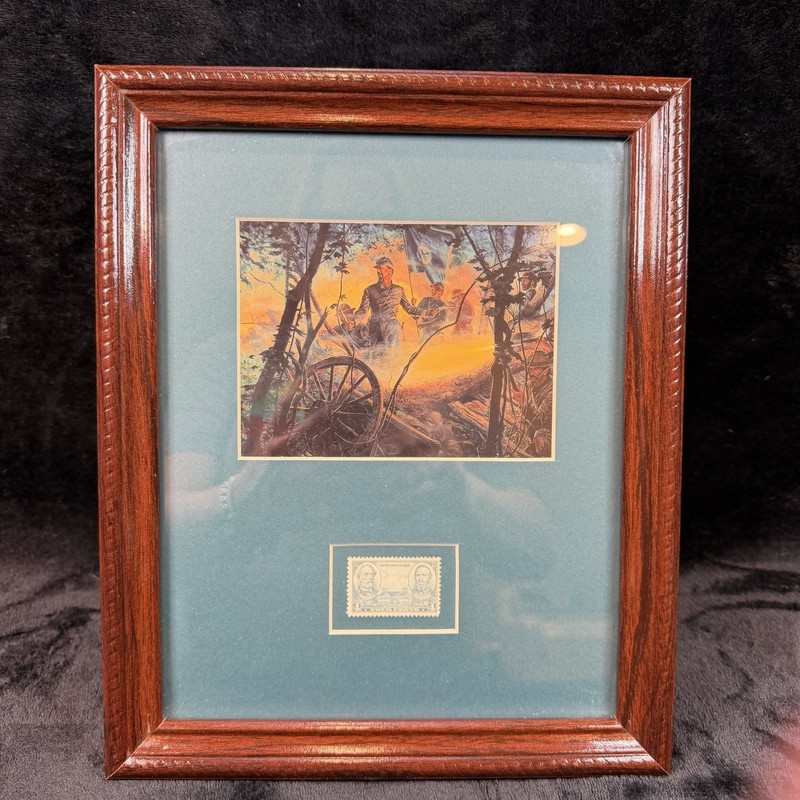 Mort Kunstler “Eye of the Storm” Framed with Commemorative Stamp MINT Condition