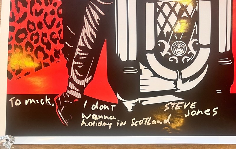 Jonesy Jukebox OBEY Shep Fairey Signed Steve Jones Sex Pistols ORIG USA Poster gallery