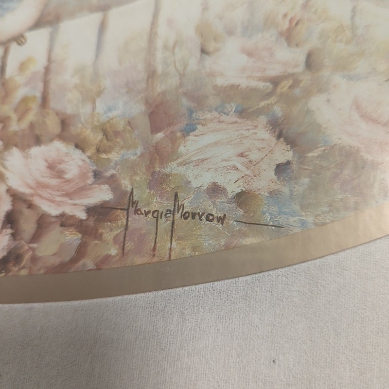 VINTAGE Signed by Margie Morrow 1983 Framed print of birds on a flowering branch gallery