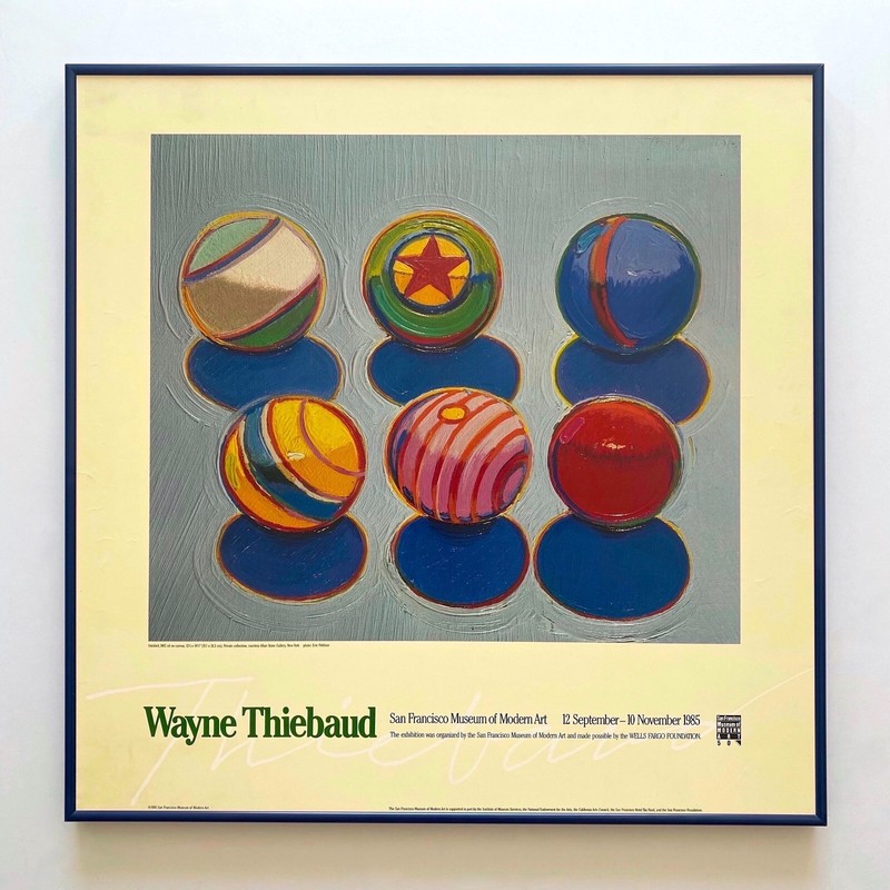 WAYNE THIEBAUD RARE 1985 LITHO PRINT FRAMED POP ART EXHBT POSTER «UNTITLED» 1967