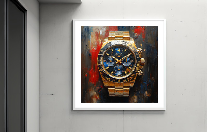 Rolex Watch Framed 24×24 Giclée Art Print Ltd 1/25 Signed COA Rombley V60