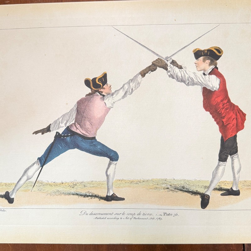 Antique Fencing Plate 36 Disarm Tierce 1968 Malevolti Engraving Print gallery
