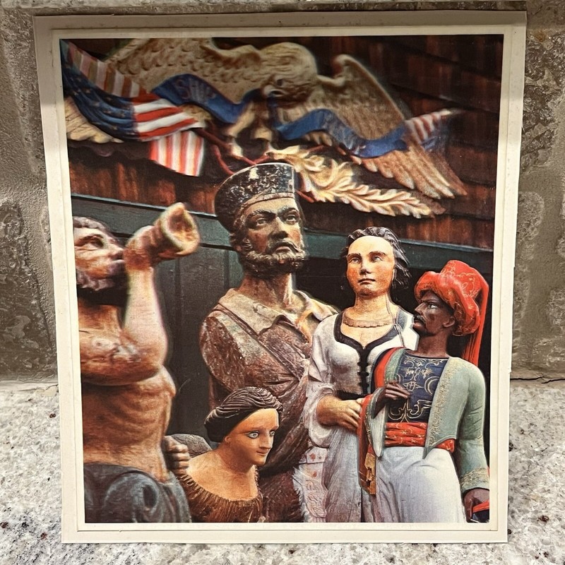 1967 Americana Wood Carving Folk Art Lenticular 3-D Picture Photo Image 3D