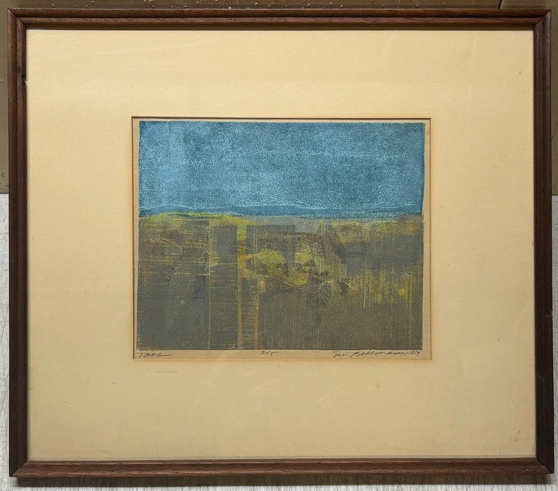 Original 1974 ERIC BELLMAN ‘Taos’ New Mexico ABSTRACT Expressionism Collagraph