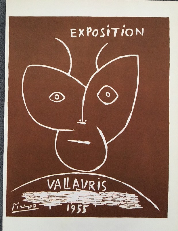 PABLO PICASSO,Exposition Vallauris 1955 Vintage, Poster 1957 Platesigned