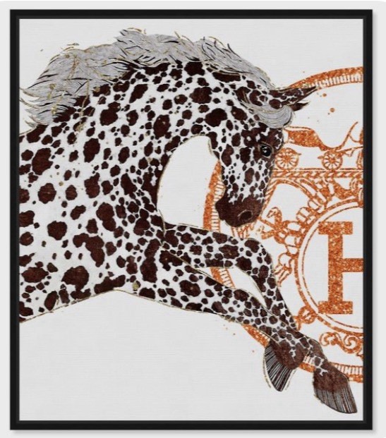 Oliver Gal Framed Canvas Hermes Appaloosa Cavalier – 2pc WallArt (24×30)