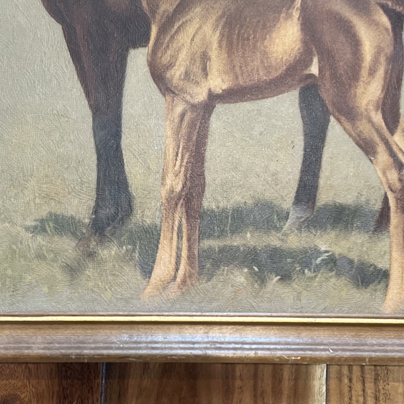 Antique Framed Art Horse Mare & Foal CW Anderson gallery