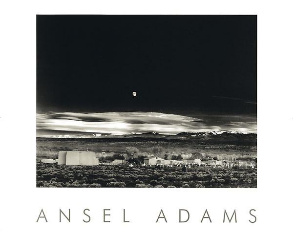 ANSEL ADAMS Moonrise, Hernandez Landscape Embossed Photo Art Print Poster 24x30