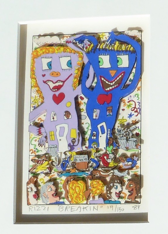 James Rizzi BREAKIN 1984 break dance 3-D Hand signed Serigraph Pop Art framed gallery