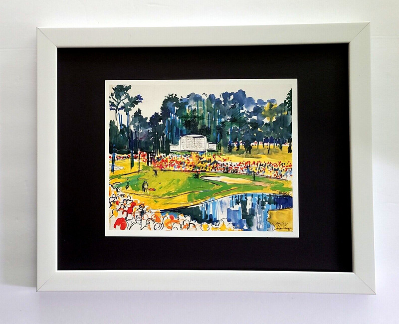 LEROY NEIMAN MASTERS GOLF AUGUSTA 1980s SIGNED PRINT FRAMED ART READY TO DISPLAY