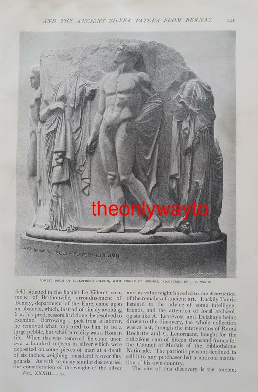 Figures Of Hermes, Column (& Patera Reverse), Book Illustration (Print), 1886/7