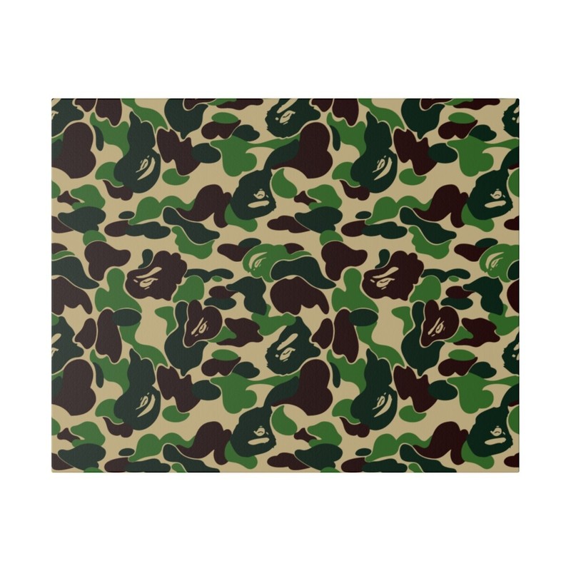 20×16″ Gallery Art Canvas: A Bathing Ape Bape Camo Streetwear Beast Art Green