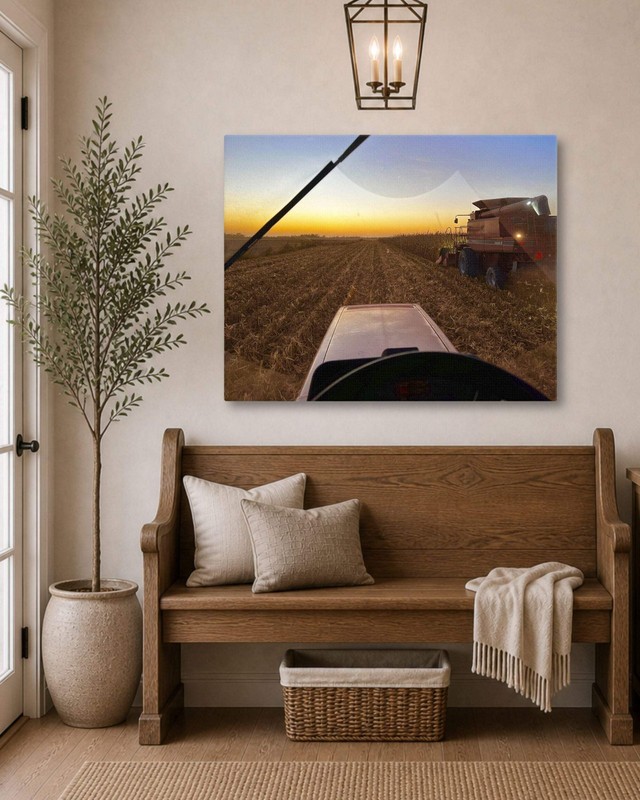 Iowa Corn Harvest Canvas Wall Art Farmhouse Country Landscape Print gallery