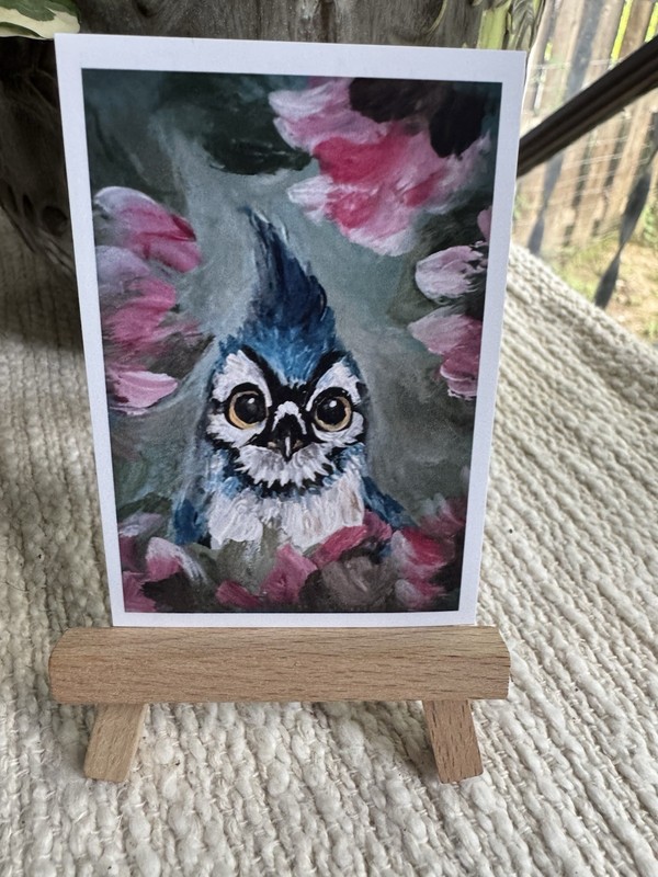 ACEO Fine Art Print «Curious Blue» Viral Bird 1st Edition Signed CoA Miniature